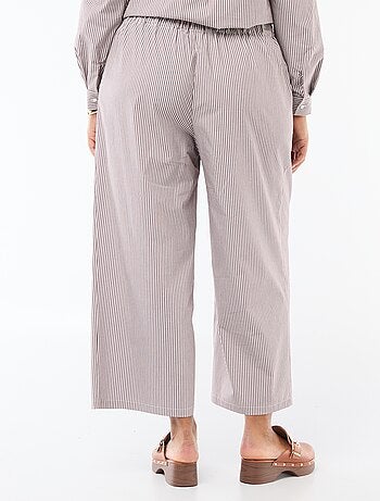 Pantalón ancho de rayas en popelina