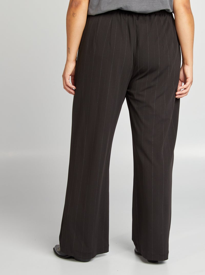 Pantalón ancho de rayas NEGRO - Kiabi