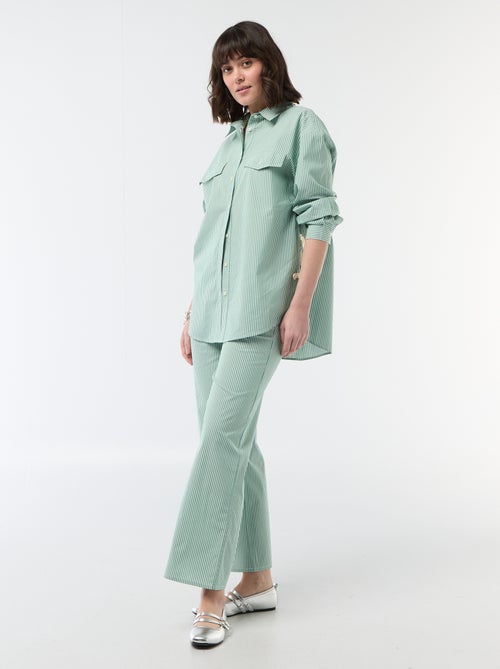 Pantalón ancho de rayas - Kiabi