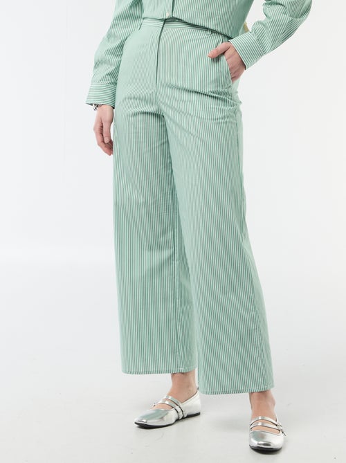 Pantalón ancho de rayas - Kiabi