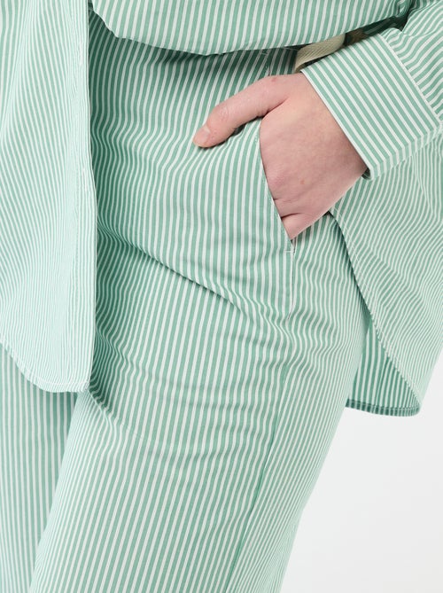 Pantalón ancho de rayas - Kiabi