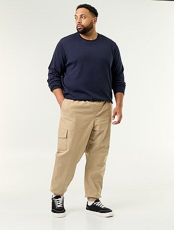 Pantalón ancho de sarga