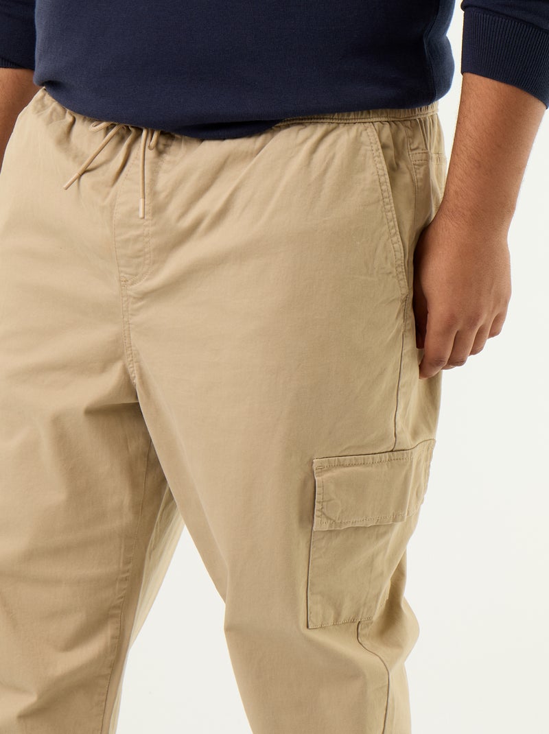 Pantalón ancho de sarga Beige - Kiabi
