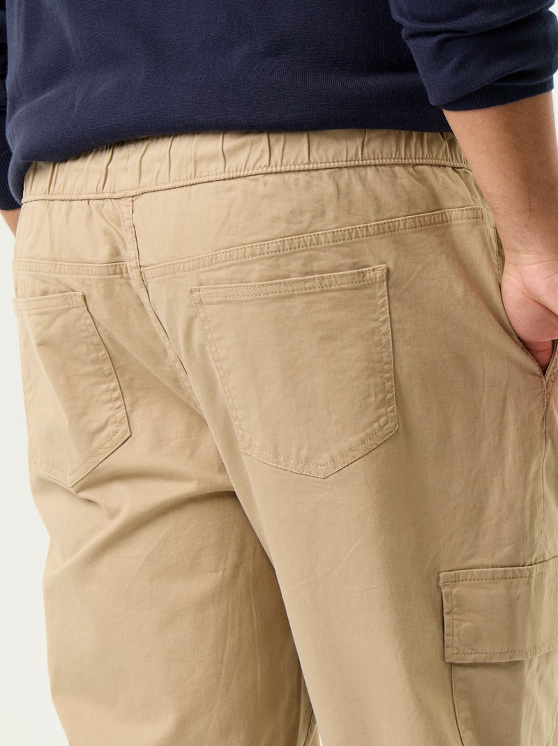 Pantalón ancho de sarga Beige - Kiabi