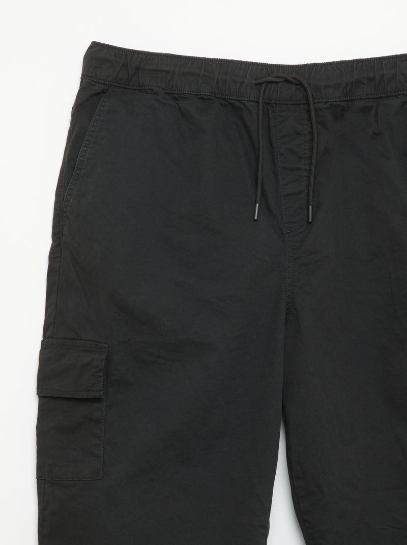 Pantalón ancho de sarga Negro - Kiabi
