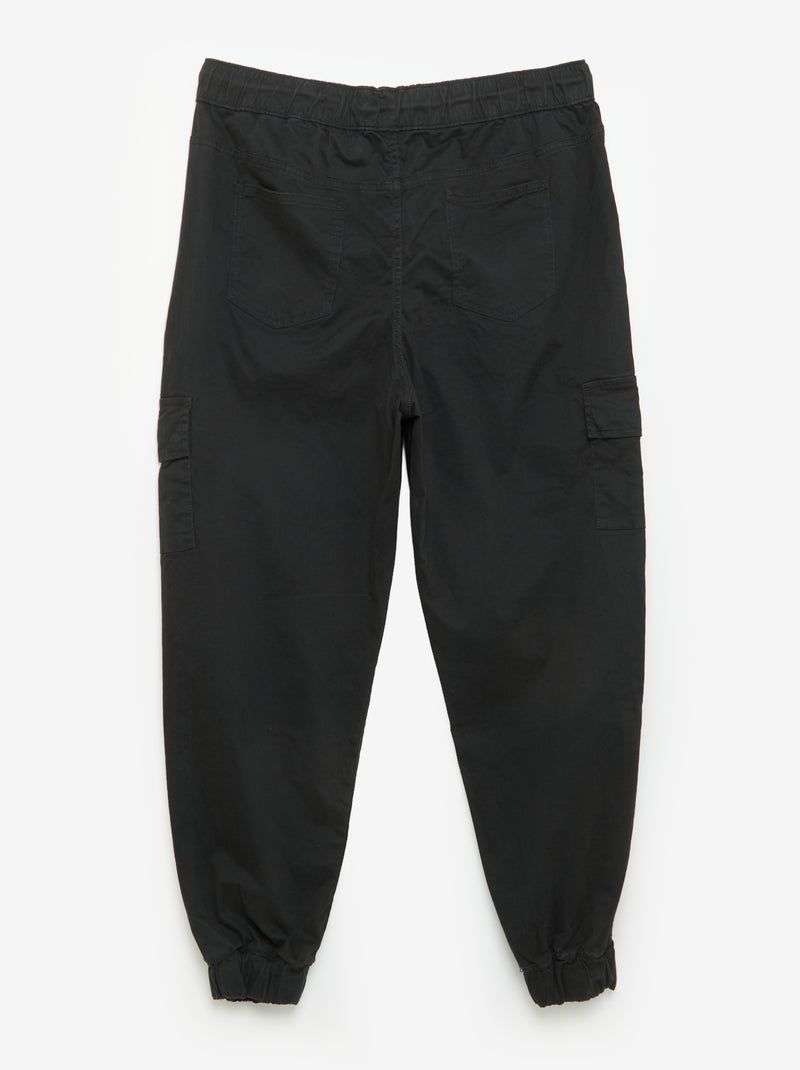 Pantalón ancho de sarga Negro - Kiabi