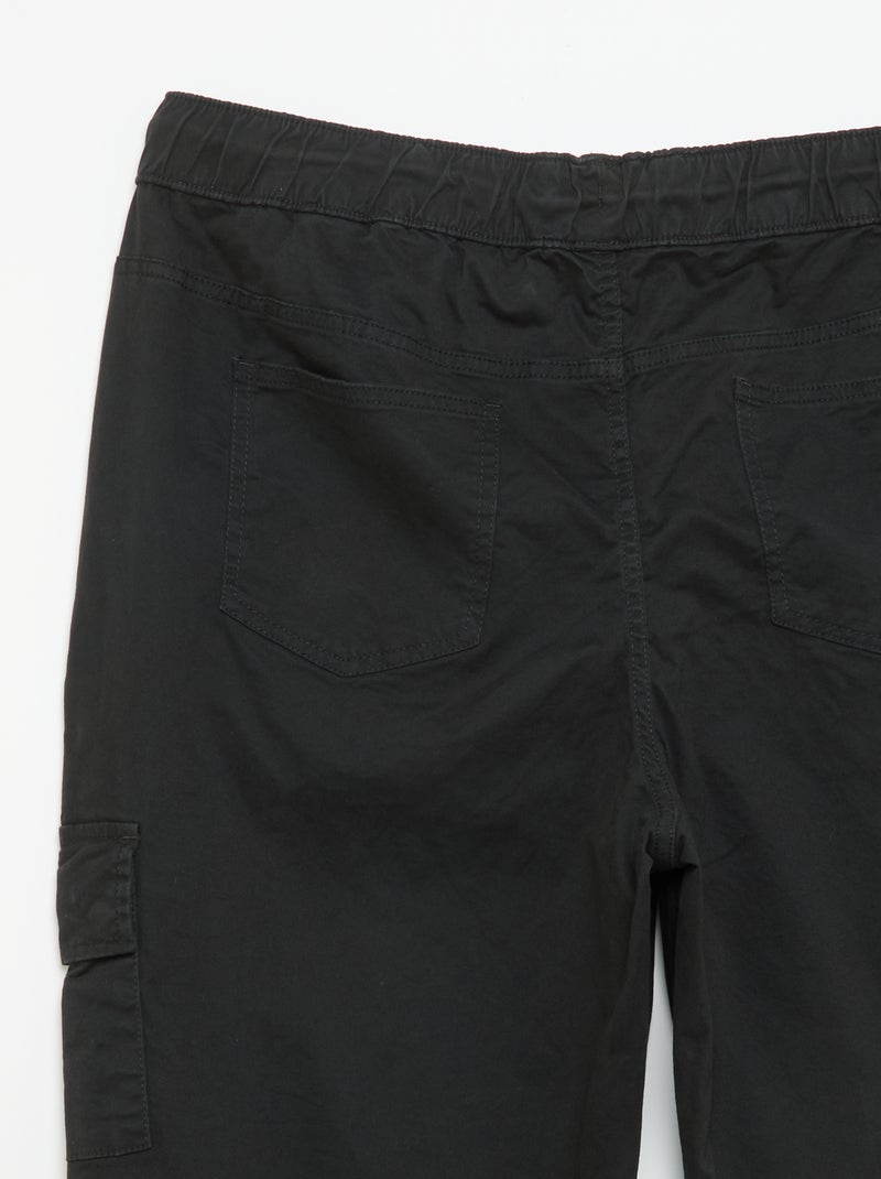 Pantalón ancho de sarga Negro - Kiabi