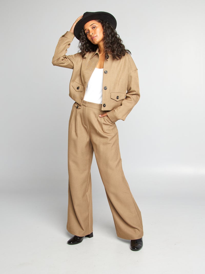 Pantalón ancho de sastre BEIGE - Kiabi
