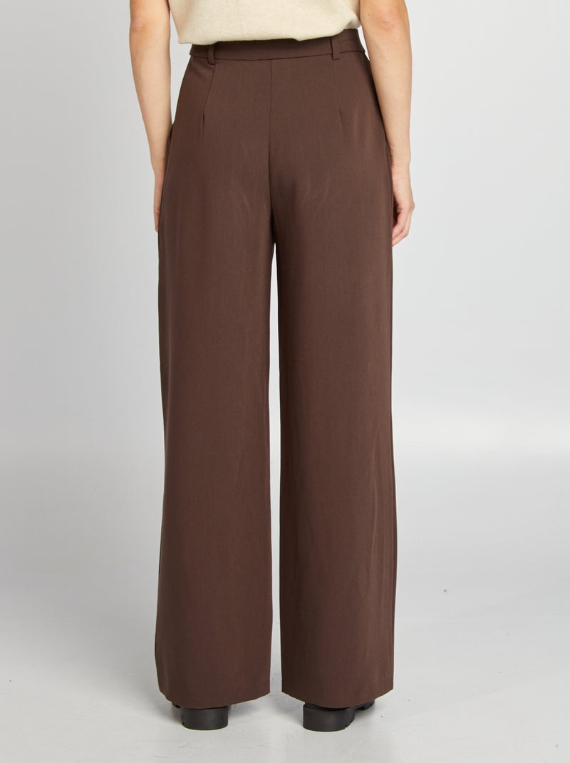 Pantalón ancho de sastre MARRON - Kiabi
