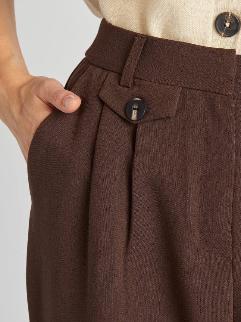 Pantalón ancho de sastre MARRON - Kiabi