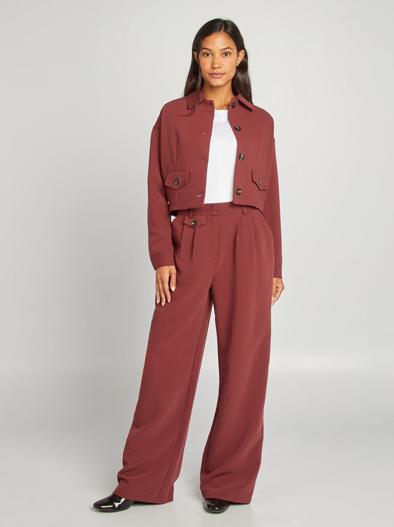 Pantalón ancho de sastre ROJO - Kiabi