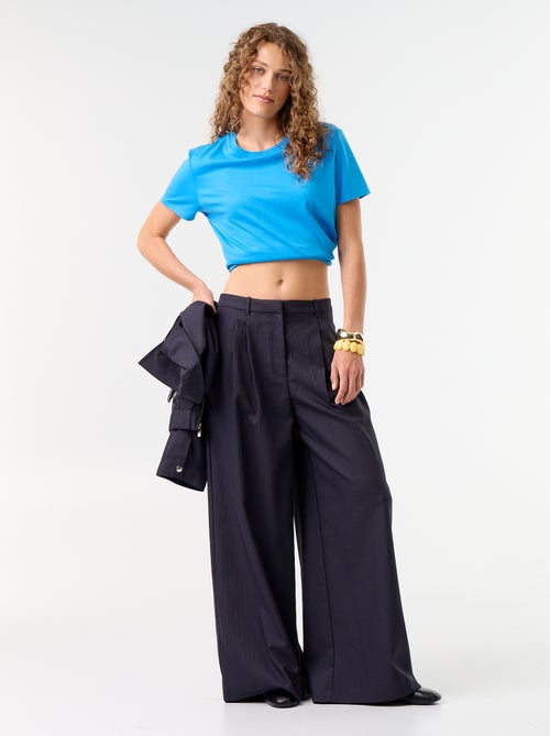 Pantalón ancho de talle alto - Kiabi Pantalón ancho de talle alto - Kiabi