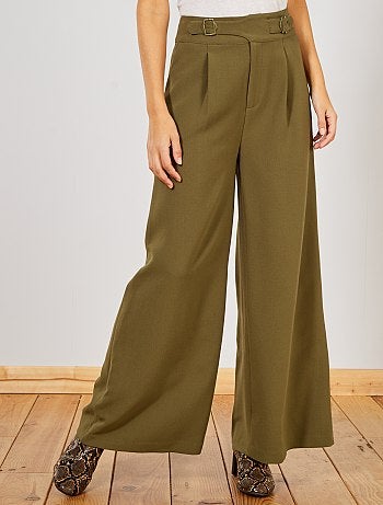 Pantalón ancho de talle alto - Kiabi