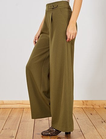 Pantalón ancho de talle alto - Kiabi