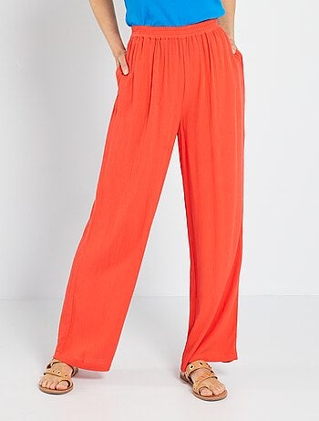 Pantalón ancho de talle alto - Kiabi