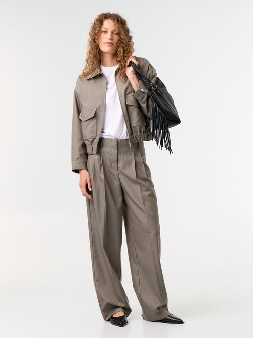 Pantalón ancho de talle alto - Kiabi Pantalón ancho de talle alto - Kiabi