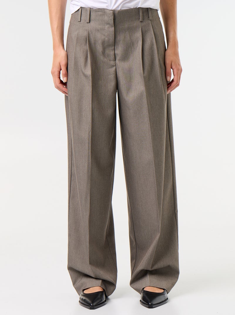 Pantalón ancho de talle alto Verde - Kiabi