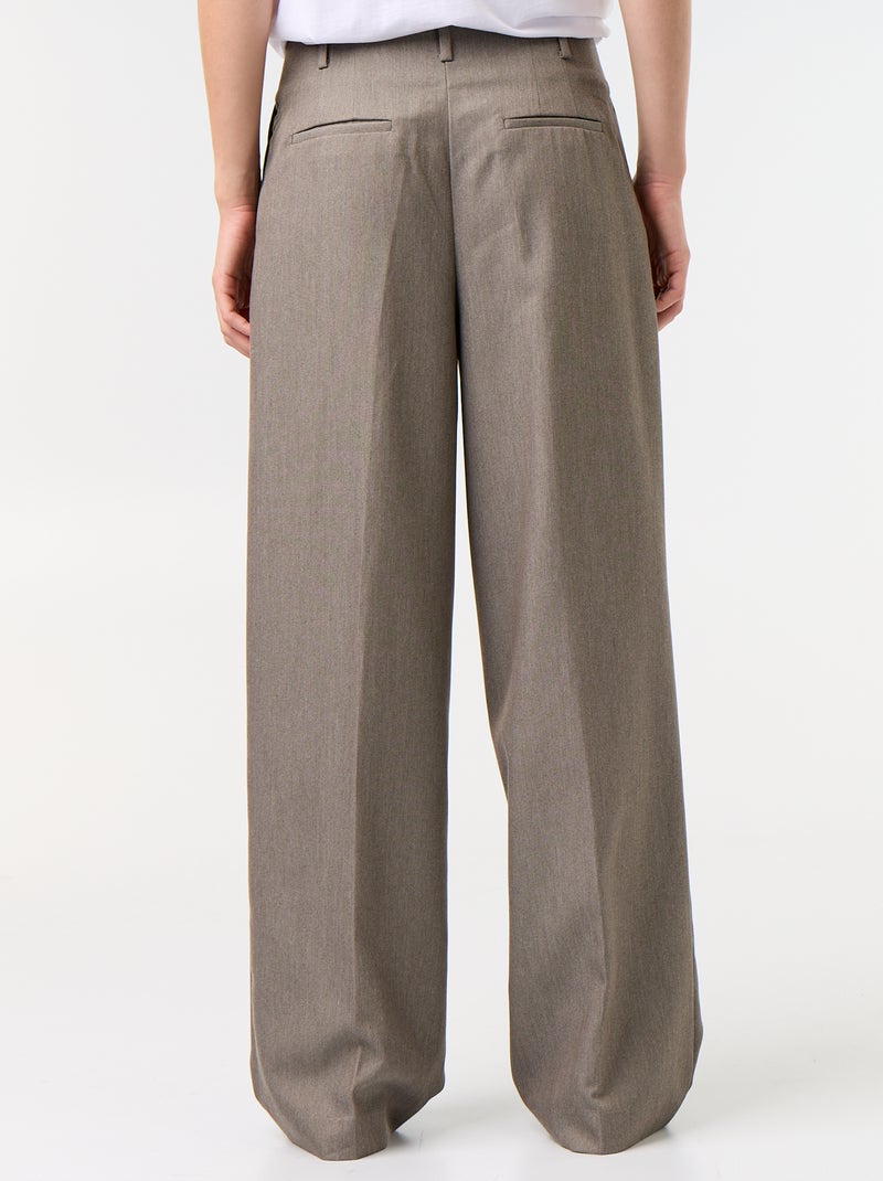 Pantalón ancho de talle alto Verde - Kiabi