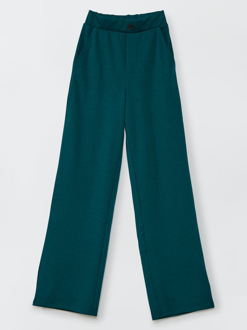 Pantalón ancho de talle alto VERDE - Kiabi