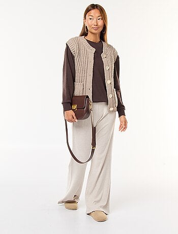 Pantalones anchos de tejido de canalé