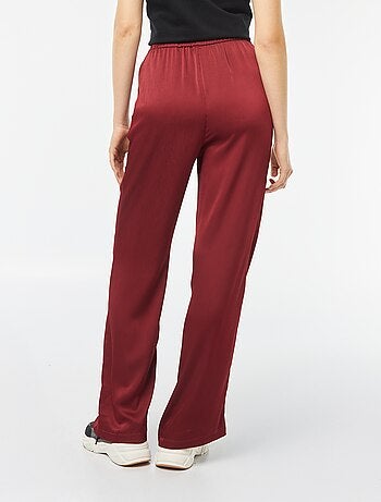 Pantalón ancho de tejido de crepé 2 bolsillos
