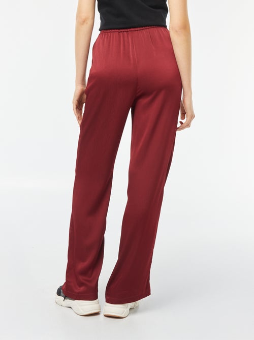 Pantalón ancho de tejido de crepé 2 bolsillos - Kiabi