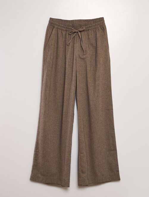 Pantalón ancho de tejido de espiga 'JDY' - Kiabi