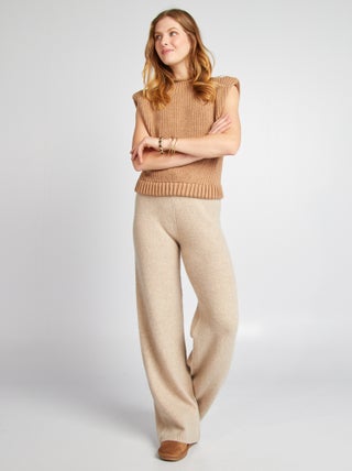 Pantalón ancho de tejido de jersey
