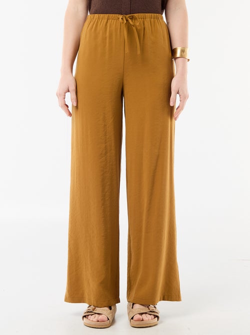 Pantalón ancho de tejido fluido - Kiabi