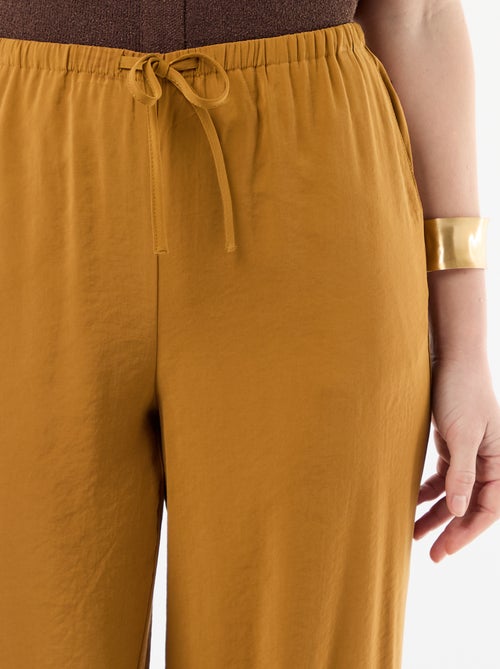 Pantalón ancho de tejido fluido - Kiabi