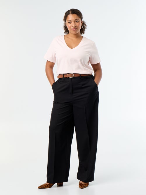 Pantalón ancho de tejido fluido - Kiabi Pantalón ancho de tejido fluido - Kiabi