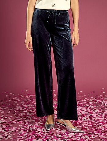 Pantalón ancho de terciopelo
