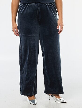 Pantalón ancho de terciopelo liso