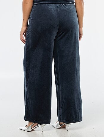 Pantalón ancho de terciopelo liso