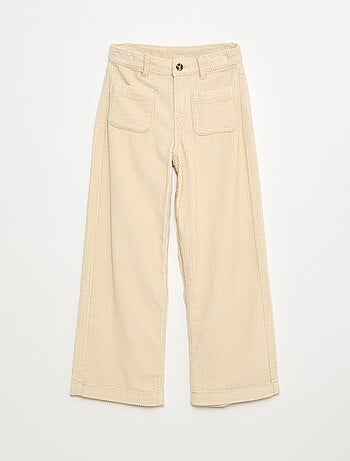 Pantalón ancho de pana lisa