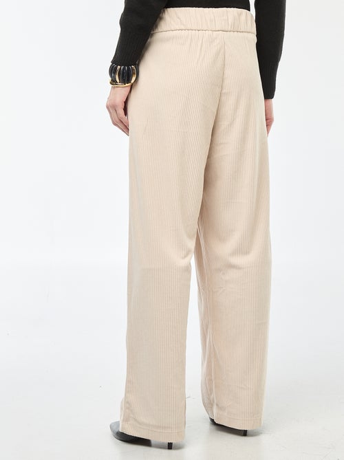 Pantalón ancho de terciopelo liso 'JDY' - Kiabi
