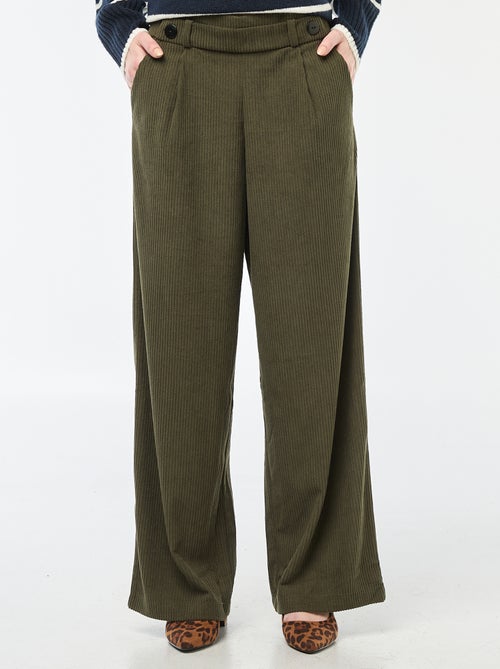 Pantalón ancho de terciopelo liso 'JDY' - Kiabi