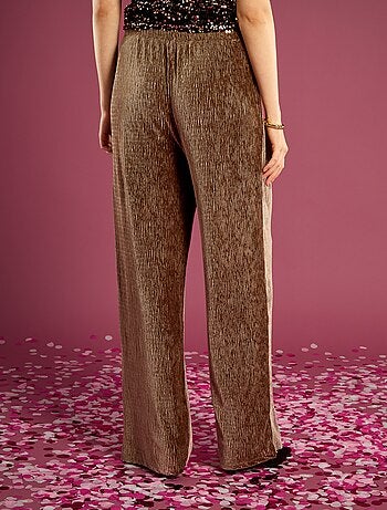 Pantalón ancho de terciopelo liso