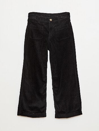 Pantalón ancho de pana lisa