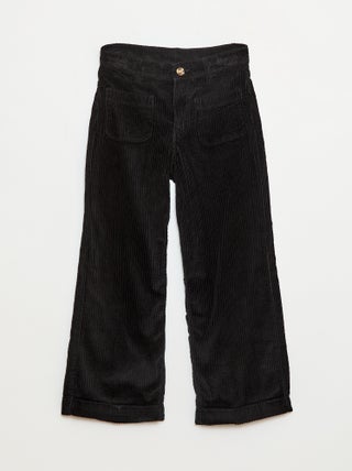 Pantalón ancho de terciopelo liso