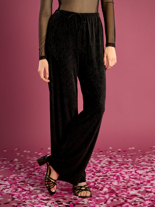 Pantalón ancho de terciopelo liso - Kiabi