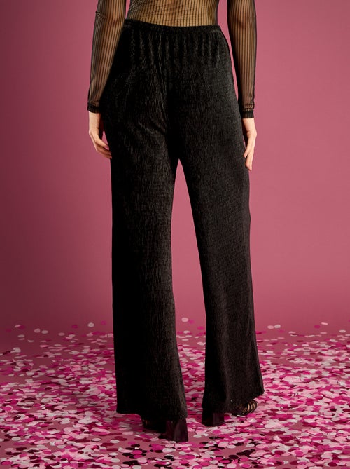 Pantalón ancho de terciopelo liso - Kiabi