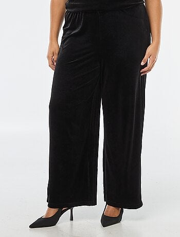 Pantalón ancho de terciopelo liso