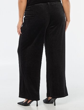 Pantalón ancho de terciopelo liso