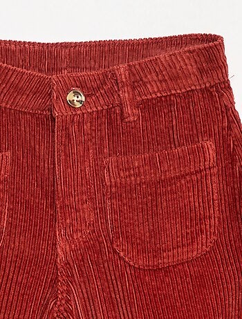 Pantalón ancho de pana lisa