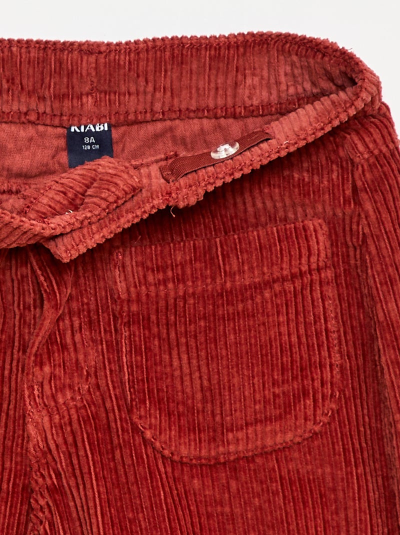 Pantalón ancho de terciopelo liso Rojo - Kiabi
