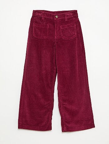Pantalón ancho de pana lisa