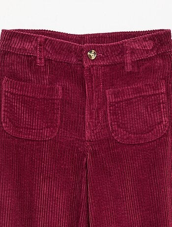 Pantalón ancho de pana lisa