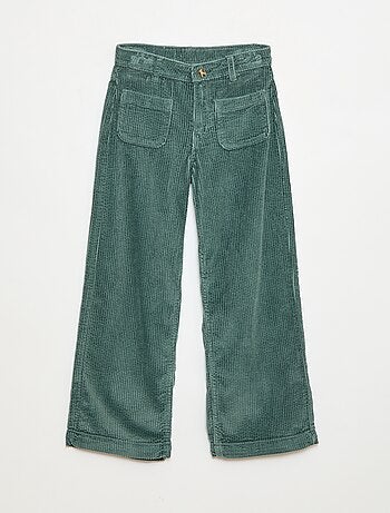 Pantalón ancho de pana lisa