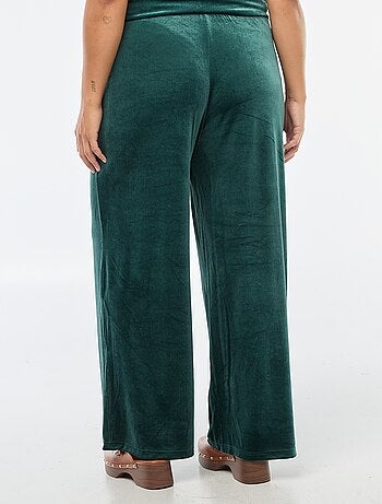 Pantalón ancho de terciopelo liso